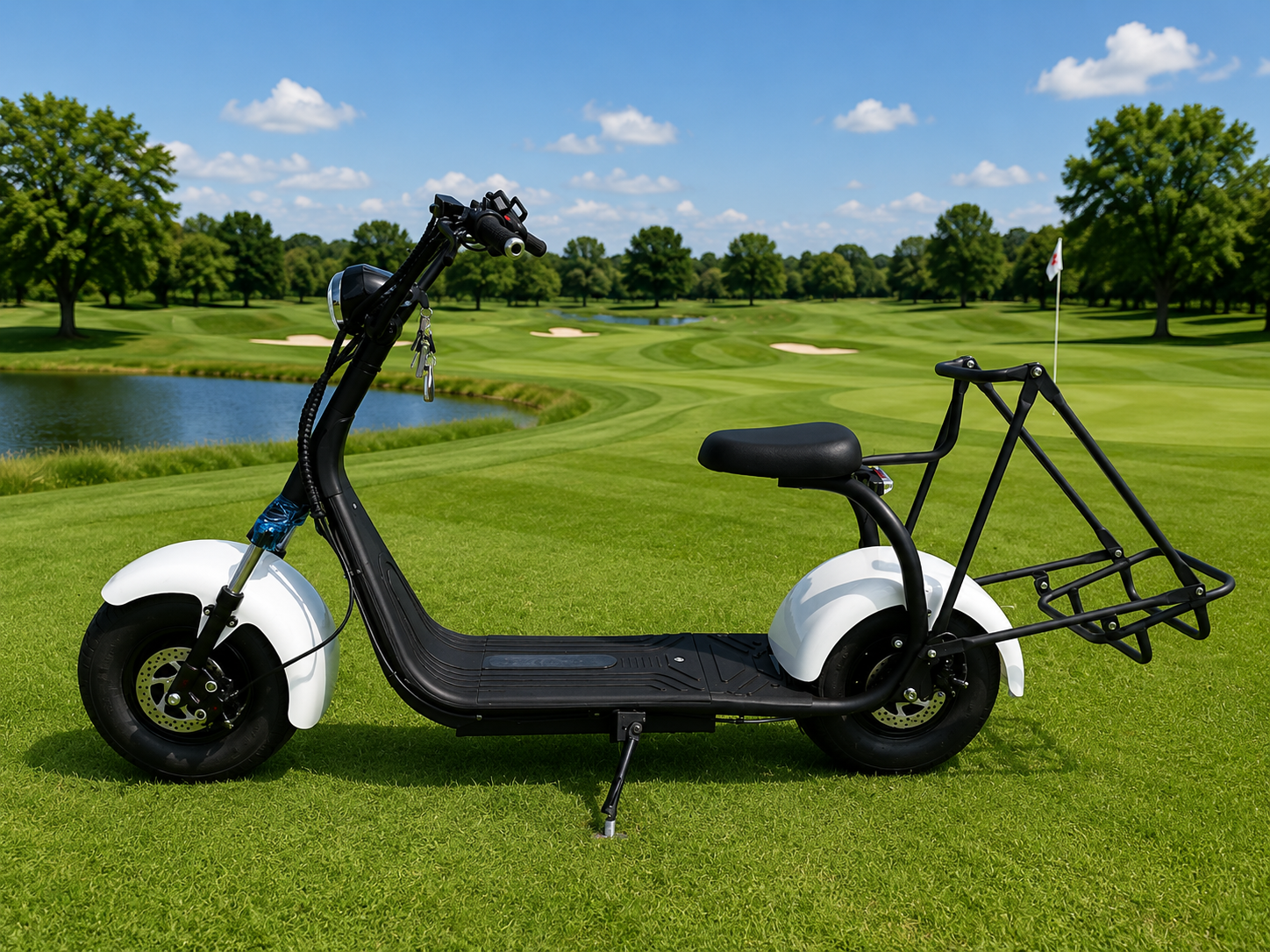 VangolfScooter side profile on a golf course